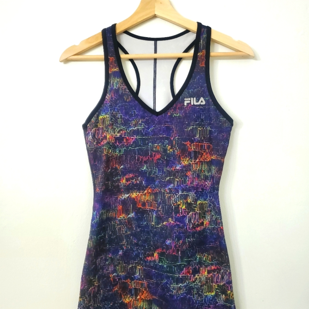 Fila multicolored running stretch fit tank top xs